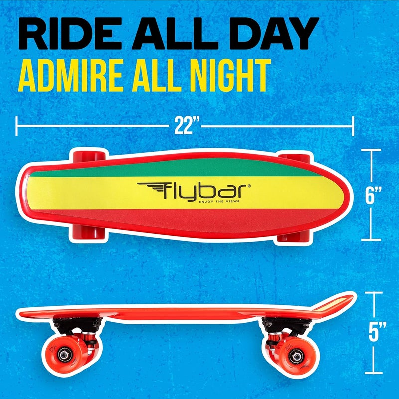 Flybar 22 Inch Kids Skateboard – Mini Cruiser Skateboards for Kids Ages 6-12, Outdoor Toys, Lightweight, Durable, Non-Slip Deck, ABEC-7 Bearings, Holds up to 175 lbs - Image 2